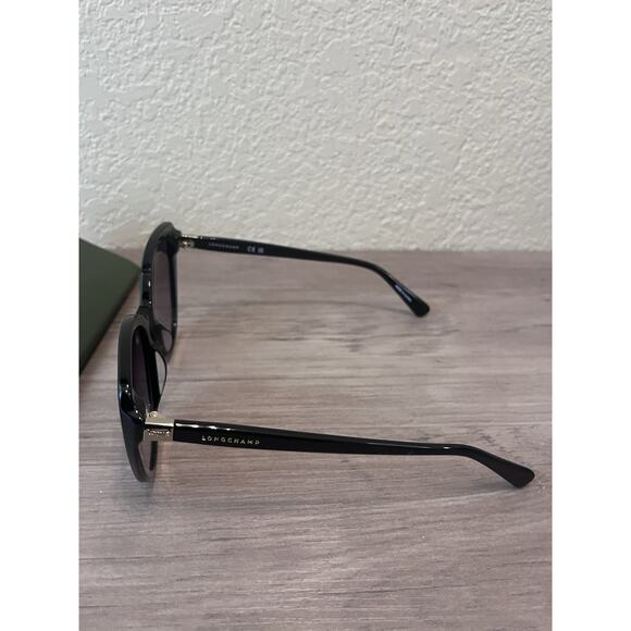 Longchamp Oversized Black Sunglasses – Purple Lenses – Cat Eye – NWT Full Set - Picture 3 of 3